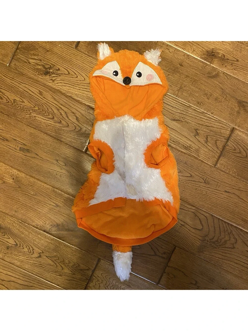 Dog Costume Orange Fox Hooded Size Large Halloween